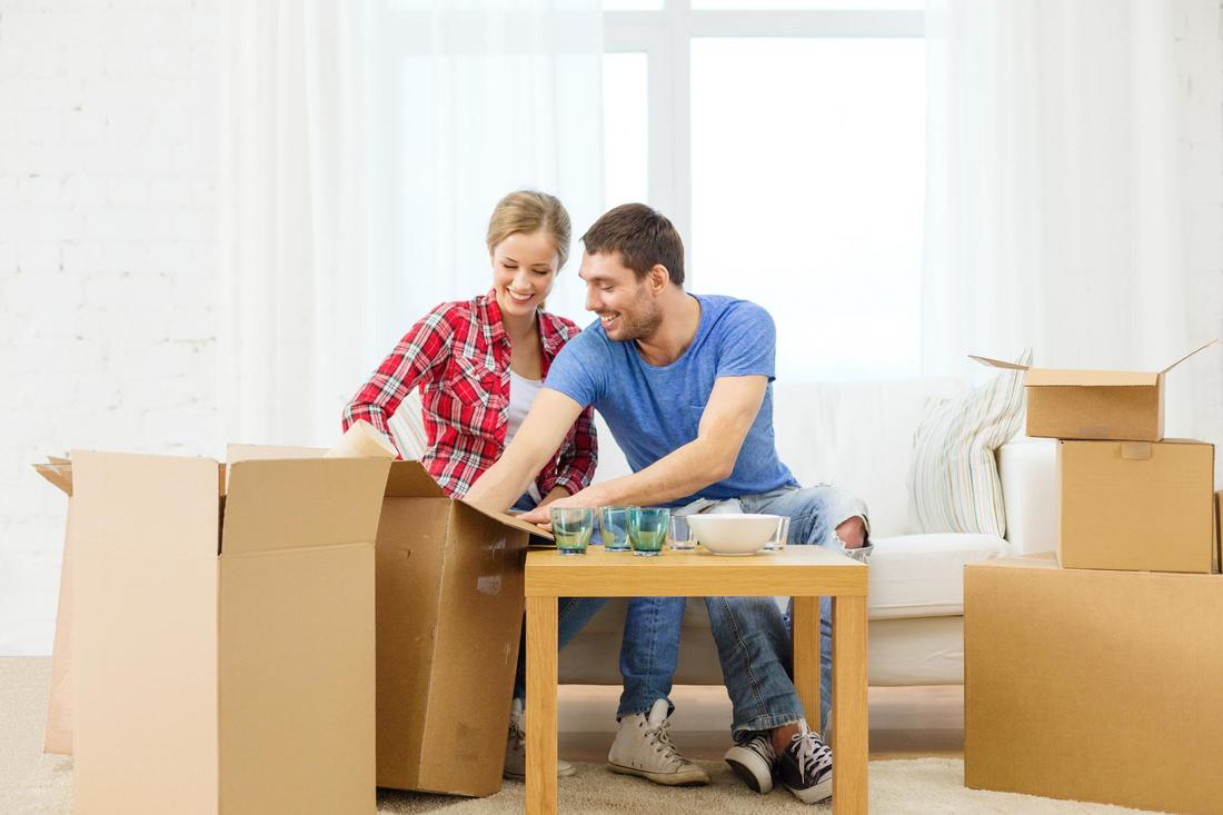 This is a picture of a couple preparing for home moving.